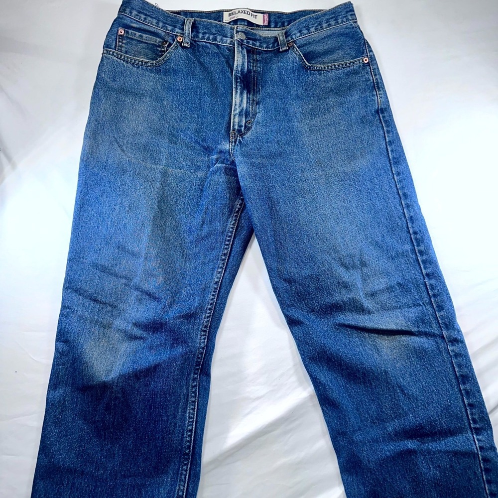 Levis 550 Jeans Mens 36x30 Blue Denim Cotton High Rise Relaxed Fit Straight Leg